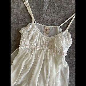 Y2K White & Cream Slip Dress